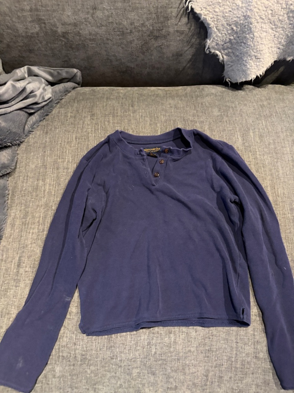 Abercrombie & Fitch Navy Long Sleeve Henley